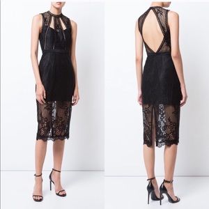 Alexis Oraille Black Lace Shift Dress M NWOT